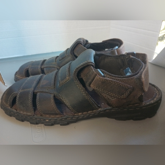 Skechers Mens Fisherman Sandals Size 11 Brown Chunky Leather Closed Toe Y2K 90s - Picture 5 of 10